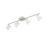 Eglo LED Plafonnier Filipina 1, Spot de plafond, acier, bois blanc, nickel mat, douille GU10