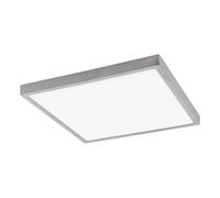 Eglo LED Plafonnier Fueva 1, lampe de plafond 1 flamme, matériau : aluminium, plastique, couleur : argent, blanc, dimensions : 40x40 cm, lumière blanc chaud