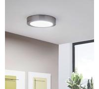 EGLO LED Plafonnier Fueva 1, lampe de plafond à 1 flamme, matériaux : fonte de métal, plastique, couleur : nickel mat, blanc, Ø : 22,5 cm, blanc chaud, lampe de couloir