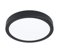 EGLO LED Plafonnier Fueva 5, Ø 21 cm, lampe de plafond ronde avec détecteur de mouvement, luminaire en saillie en métal et plastique noir, éclairage blanc chaud