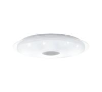 Eglo LED plafonnier Lanciano, effet cristal, télécommande, lumière réglable (chaud-froid), veilleuse, dimmable, métal, plastique blanc, transparent, chrome, Ø 66 cm