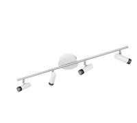 EGLO LED plafonnier Lianello, spot de plafond, acier blanc, chrome, blanc