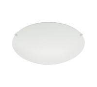 Eglo LED plafonnier Mars, Ø 25 cm, lampe plafond cuisine, métal blanc et verre satiné, lumière blanc chaud