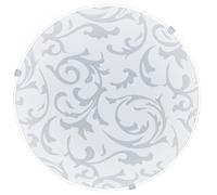 Eglo LED plafonnier Mars, lampe de plafond décorative Ø 25 cm, lampe ronde en métal blanc, verre satiné, lumière blanc chaud