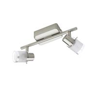 EGLO LED Plafonnier Orvieto 1, Spot de plafond, Acier nickel mat, Verre