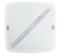 EGLO LED Plafonnier Osseja, luminaire de plafond, acier blanc, verre avec