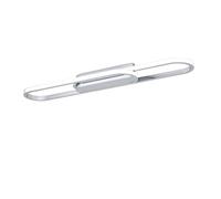 Eglo LED Plafonnier ovale Conivarena, lampe de plafond salon, métal effet chrome, lumière salon blanc chaud-froid, 69 cm