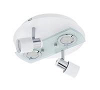 EGLO LED Plafonnier Pawedo 1, luminaire de plafond, acier blanc, chrome