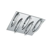Plafonnier PERTINI LED 5X4,3W en acier et aluminium chrome 300x300x95mm