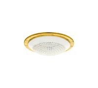 EGLO LED Plafonnier Poyatos, lampe murale 1 flamme dimmable, acier et verre | avec cristaux, lampe salon, cuisine finition or martelé, blanc, transparent