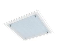 EGLO LED plafonnier Priola, lampe de plafond, acier blanc, chrome, verre