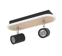 EGLO LED plafonnier Rimbocchi, luminaire ovale avec 2 spots, barre de spots