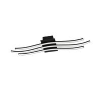 Eglo Plafonnier Led Roncade 1, 3 Ampoules Murales, Plafonnier Moderne, en Aluminium, Acier Noir et Plastique Blanc, Lampe de Salon, Blanc Chaud, L 65 cm