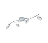 EGLO LED plafonnier Salto, lampe de plafond, acier chromé, verre, plastique