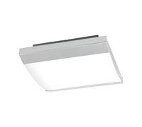 EGLO LED plafonnier Siderno, 1 lampe, lampe murale LED acier et plastique | salle de bain chrome satiné, lampe LED pour pièces humides, IP44, L 34,5 cm, l 35 cm