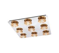 EGLO LED Plafonnier Torano, lampe plafond dimmable, acier chromé et doré