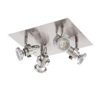 EGLO LED Plafonnier Tukon 3, Spot de plafond, Acier nickel mat, Douille | GU10