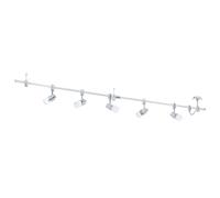 Eglo LED plafonnier Vilanova, plafonnier à 5 lampes, spot de plafond en aluminium, métal, verre, lampe de salon en chrome, lampe de couloir, spots avec ampoules GU10, blanc chaud