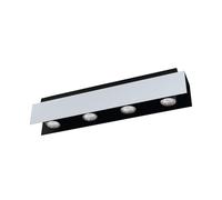 EGLO LED Plafonnier Viserba, luminaire de plafond, acier blanc aluminium
