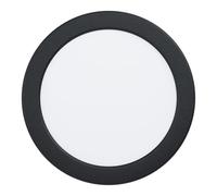 Eglo LED spot encastrable Fueva 5, Ø 16,6 cm, spot LED en acier avec surface lumineuse en plastique, encastré noir, blanc, salle de bain plat, faible profondeur 26 mm, blanc neutre, IP44