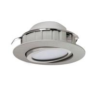 Eglo LED Spot encastrable Pineda, spot LED en plastique, luminaire encastré LED nickel mat, spot LED dimmable, plat et orientable, Ø 8,4 cm