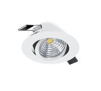 Eglo LED spot encastrable Saliceto, plafond dimmable, rond et plat, aluminium blanc, blanc chaud, Ø 8,8 cm
