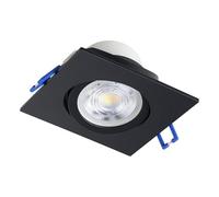 Eglo LED spot encastrable Saliceto, spots plafond dimmables, carré plat, aluminium noir, blanc neutre, 8,8 x cm
