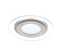 EGLO LED Spot encastré Pineda 1, Spot LED en acier et plastique, luminaire LED encastré en nickel mat, blanc, transparent, spot LED encastré plat, Ø 14,5 cm