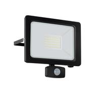 Eglo LED Spot mural Faedo 3, applique murale extérieure en aluminium noir, éclairage mural d'extérieur avec détecteur de mouvement, luminaire blanc neutre, IP65