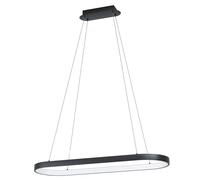 Eglo LED suspension Codriales, lampe suspendue 1 flamme dimmable, suspension en acier et plastique, lampe de table à manger noire et blanche, lampe de salon suspendue, blanc chaud
