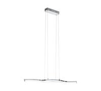 EGLO LED suspension Lasana 2, lampe suspendue 2 flammes, suspension en | aluminium, acier, plastique, couleur : chrome, blanc, L : 91,5 cm