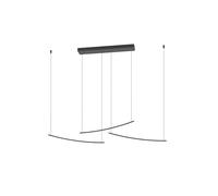 Eglo LED suspension Vileggi, luminaire suspendu dimmable pour table à manger, lampe plafond avec Dip Switch, métal noir, lumière chaude froide, 3600 lumens