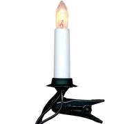 EGLO Lot de 16 bougies de Noël LED avec support, bougies de Noël avec pince, plastique blanc, vert, blanc chaud