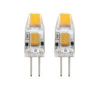 EGLO Lot de 2 ampoules à broche LED G4, lampes crayon dimmables, 1,2 watts chacune (équivalent 11 watts), 12V, 100 lumens, blanc chaud, 2700 Kelvin, Ø 1 cm