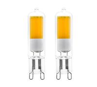 Eglo Lot de 2 ampoules à broche LED G9, lampes crayon, 2 watts chacune (équivalent 20 watts), 200 lumens, blanc chaud, 3000 Kelvin, Ø 1,5 cm