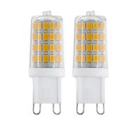 Eglo Lot de 2 ampoules à broche LED G9, lampes crayon, 3 watts chacune (équivalent 30 watts), 320 lumens, blanc neutre, 4000 Kelvin, Ø 1,6 cm