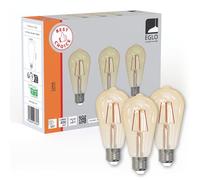 Eglo Lot de 3 ampoules LED E27, ampoule filament vintage ambrée, 4 watts chacune, lumière blanche chaude, 2200 K, 400 lumens, lampe rétro ST64, Ø 6,4 cm