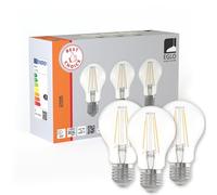 EGLO Lot de 3 ampoules LED E27, lampe classique Edison, 7 watts chacune, lumens, blanc chaud, 2700 Kelvin, transparent, A60, Ø 6 cm