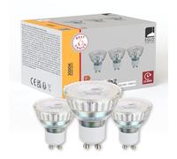 EGLO Lot de 3 ampoules LED GU10, lampes réflecteur, spots de 4,5 watts chacun (équivalent 30 watts), blanc chaud, 3000 Kelvin, Ø 5 cm
