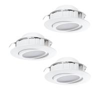 Eglo Lot de 3 spots encastrables LED Pineda, ensemble de spots LED en