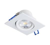 Eglo Lot de 3 spots encastrables Saliceto, pour plafond dimmables, carrés en aluminium blanc, lumière blanc neutre, 8,8 x cm