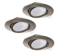 Eglo Lot de 3 spots encastrables Tedo, ensemble de spots en alliage