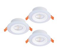 Eglo Lot de 3 spots LED encastrables Calonge RGB, plafonnier plat avec télécommande, lampe dimmable à encastrer, plastique blanc, changement pour couleur, blanc chaud-froid, Ø 9,8 cm