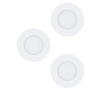 Luminaire encastrable FUEVA 1 IP20, IP44 LED 3X2,8W en fonte métallique blanc D85mm