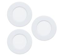 Eglo Lot de 3 spots LED encastrables Fueva 6, jeu de lampes de plafond à encastrer, luminaire encastré en plastique blanc, blanc chaud - blanc froid, ∅ 8,6 cm