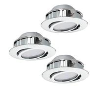 Eglo Lot de 3 spots LED encastrables Pineda, spots LED en plastique, 3