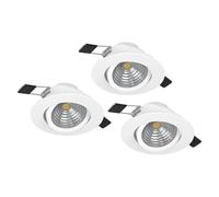 Eglo Lot de 3 spots LED encastrables Saliceto, lampes de plafond dimmables