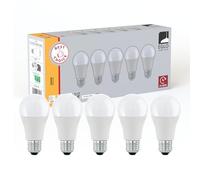 Eglo Lot de 5 ampoules LED E27, ampoules standard, 8,5 watts chacune, lumière blanche chaude, 3000 K, 806 lumens, lampe A60, verre opaque, Ø 6 cm