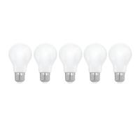 Eglo Lot de 5 ampoules LED E27, Milky, 806 lumens, 7 W (équivaut 60 W), blanc chaud 2700 K, opal blanc, lampe A60 Ø 6 cm