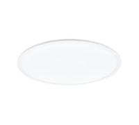 Eglo Luminaire plafonnier en saillie Sarsina, panneau LED dimmable en aluminium et plastique, lampe de plafond ronde pour cuisine, lumière blanche neutre, Ø 60 cm